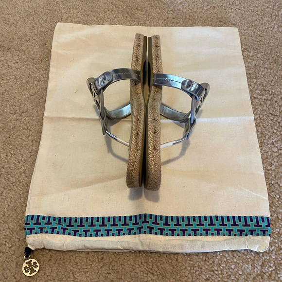 Tory Burch Miller Espadrille Sandal, Metallic Silver - Picture 2 of 4